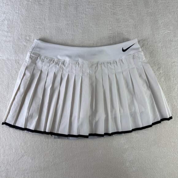 Nike Woman size L Pleated Victory Tennis Skort Off White Athleisure Tenniscore - Picture 1 of 11
